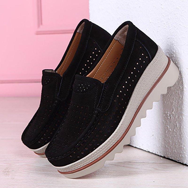 Women Flocking Creepers Casual Comfort Slip Slop Shoes