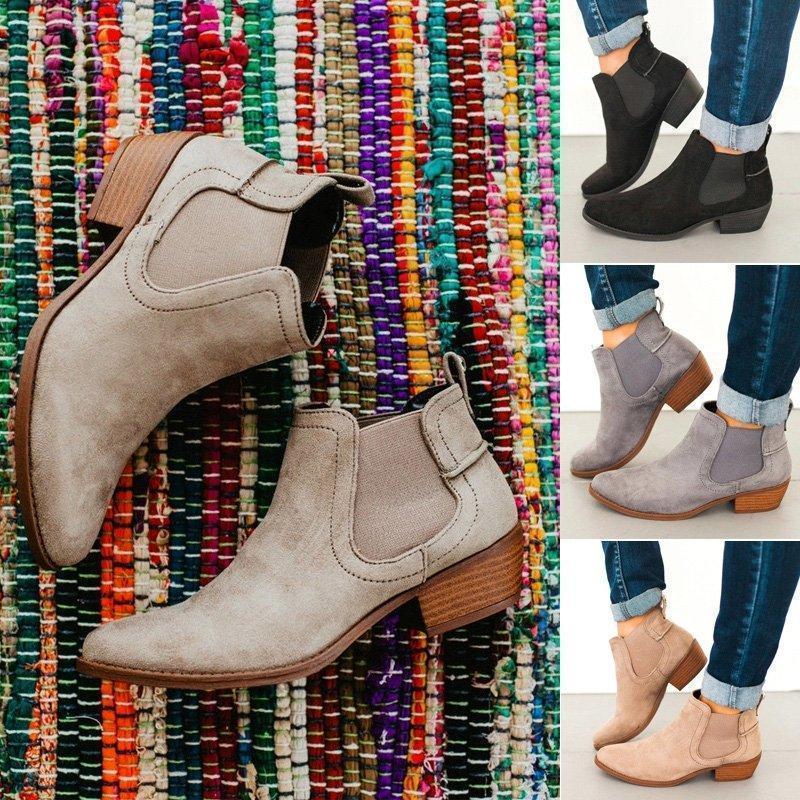 Women Flocking Booties Casual Comfort Plus Size Shoes