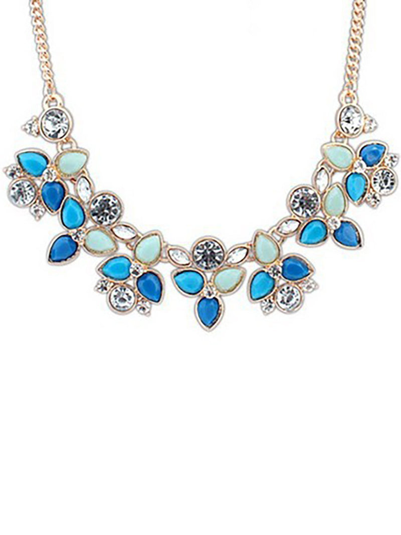 Womens Alloy Flowers Necklace