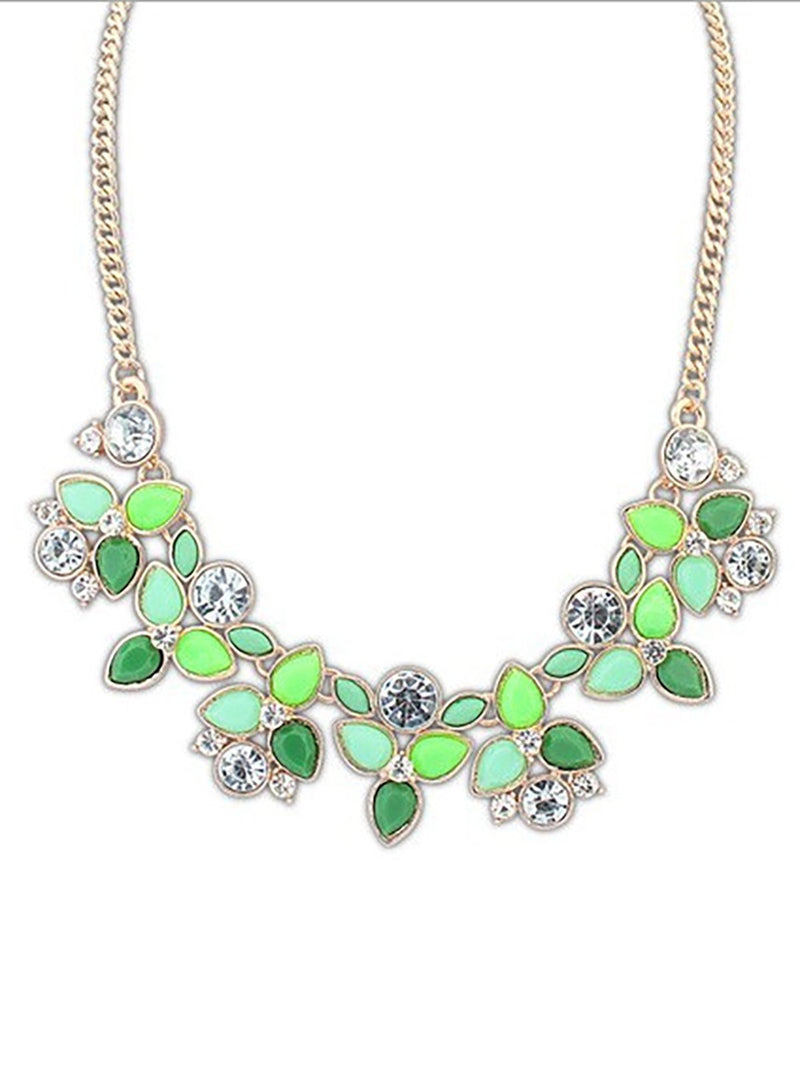 Womens Alloy Flowers Necklace