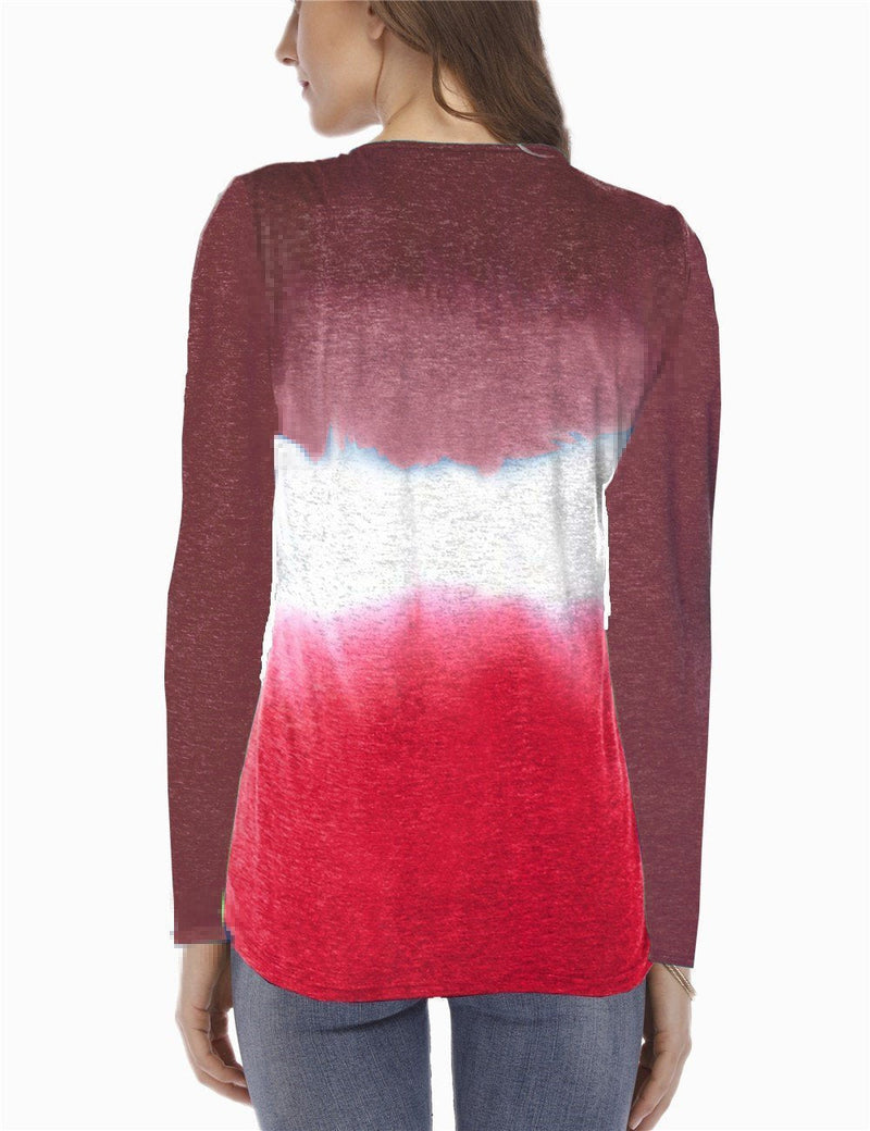 Women Gradient Colour Long Sleeve Top